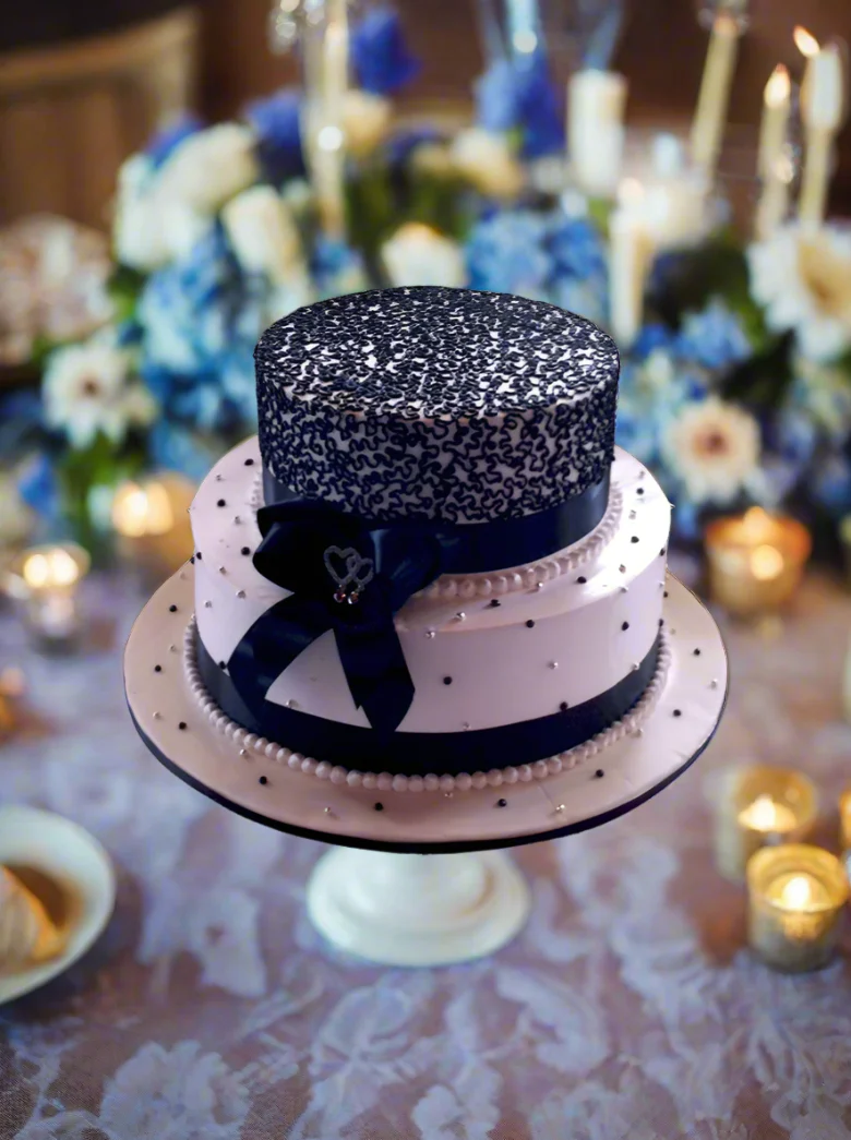 Jennie Black And White Wedding Cake - Image 4