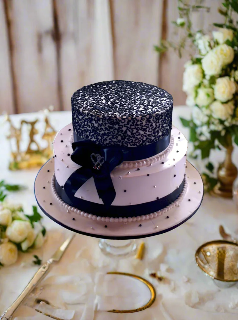 Jennie Black And White Wedding Cake - Image 5