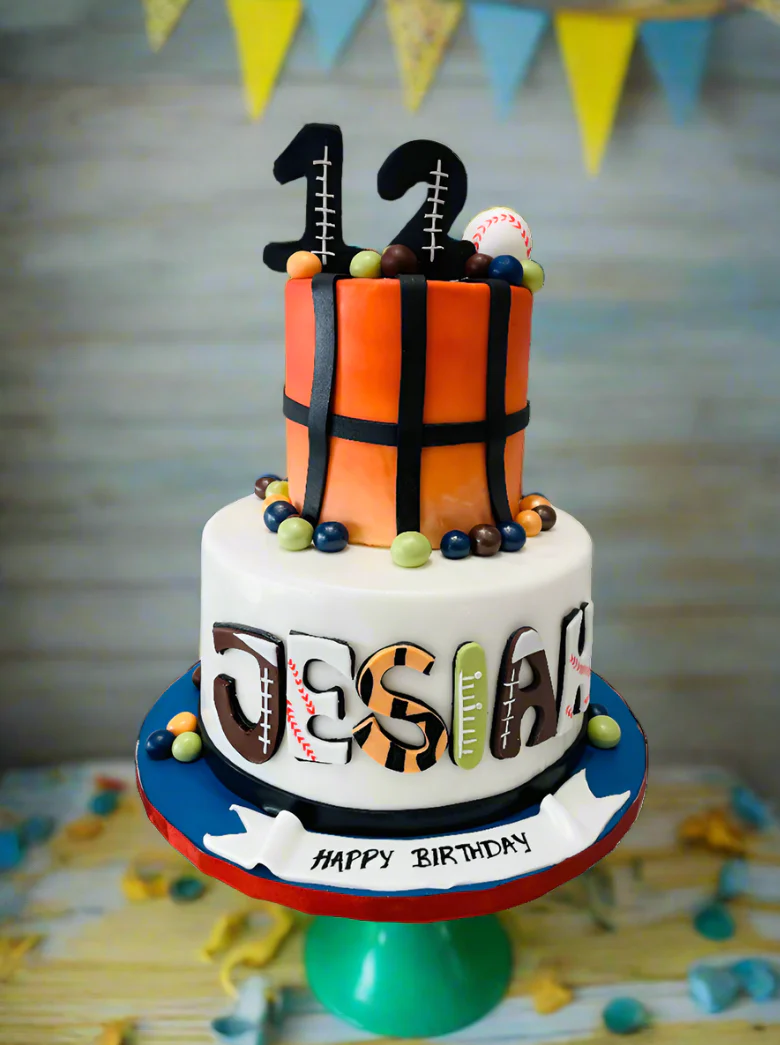 Jesiah Sports Fondant Tiered Cake - Image 5