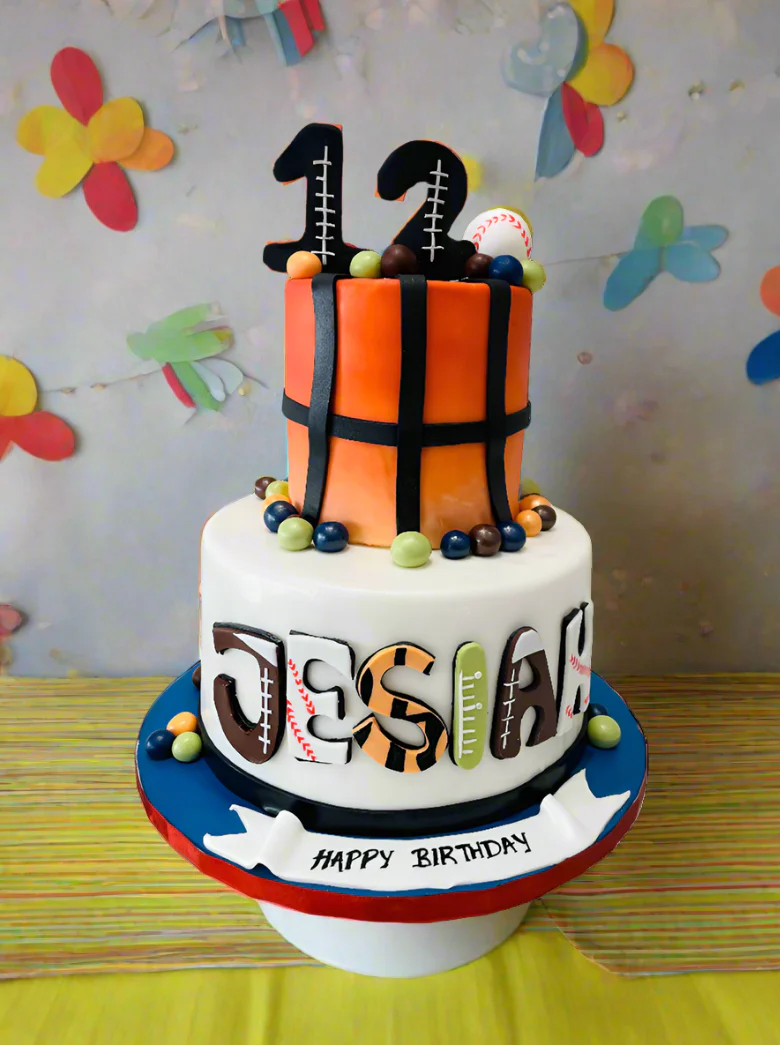 Jesiah Sports Fondant Tiered Cake - Image 6