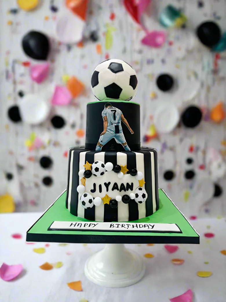Jiyaan Ronaldo Fondant Tiered Cake - Image 2