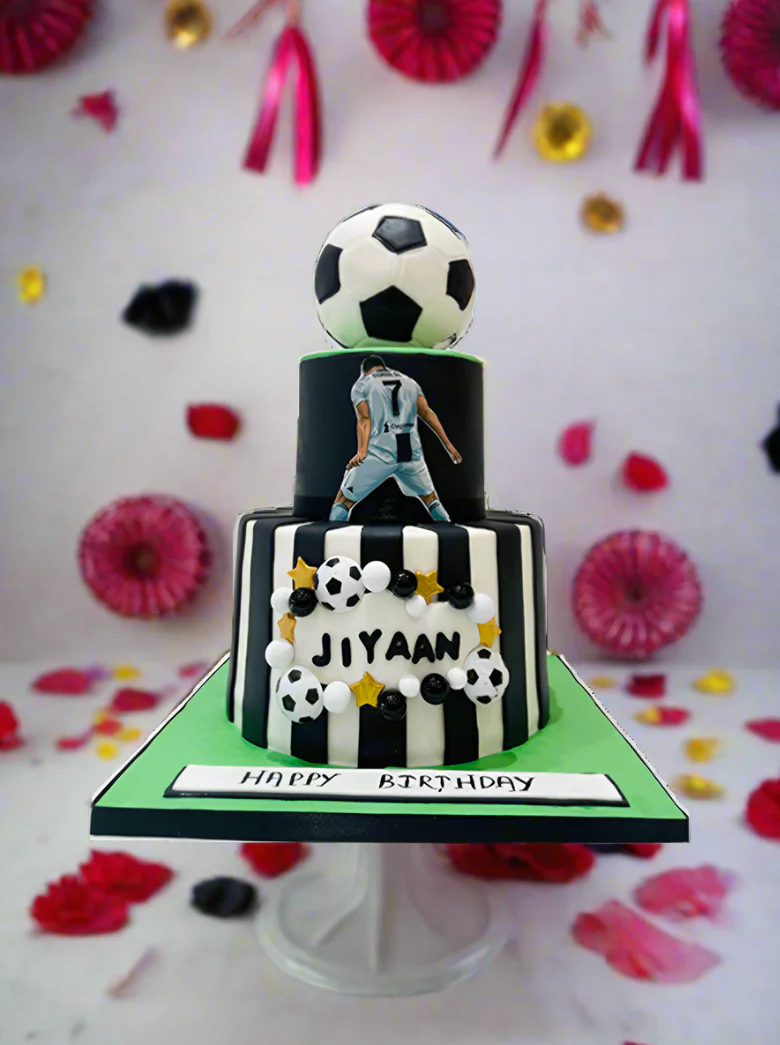 Jiyaan Ronaldo Fondant Tiered Cake - Image 3