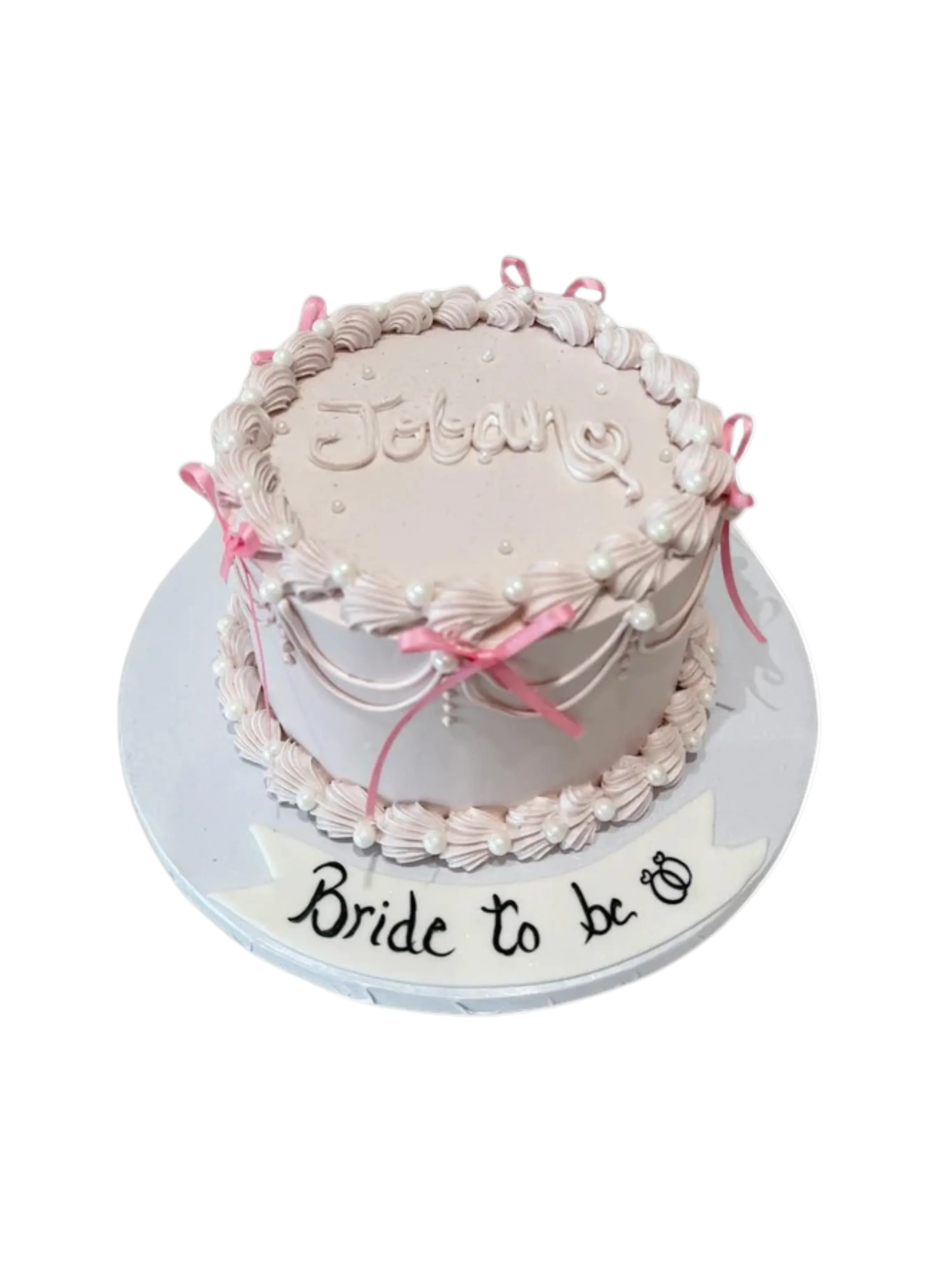 Joban Pink Bows Cream Cake