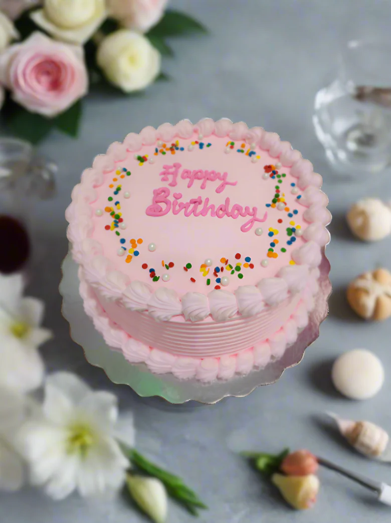 Julia Pink Birthday Cake - Image 4
