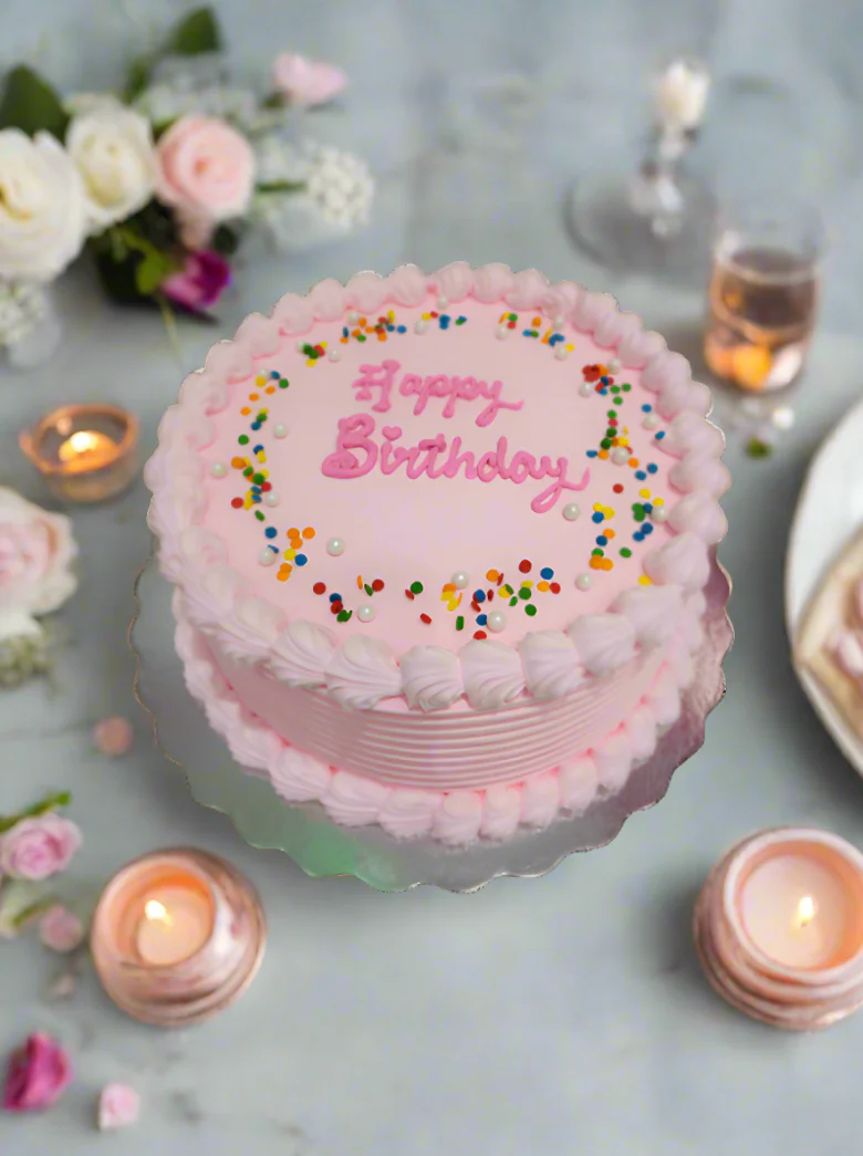 Julia Pink Birthday Cake - Image 5
