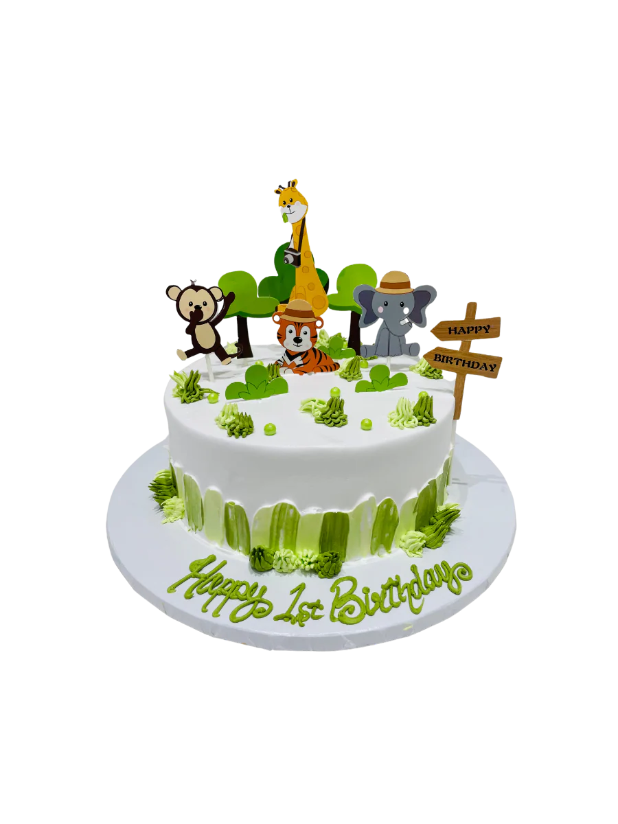 Jungle Animal Safari Cream Cake