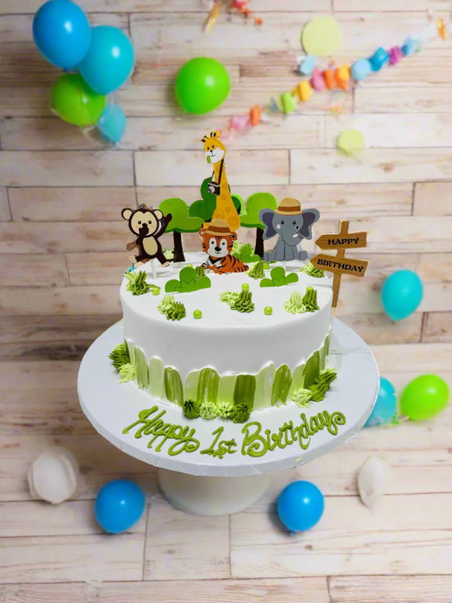Jungle Animal Safari Cream Cake - Image 5