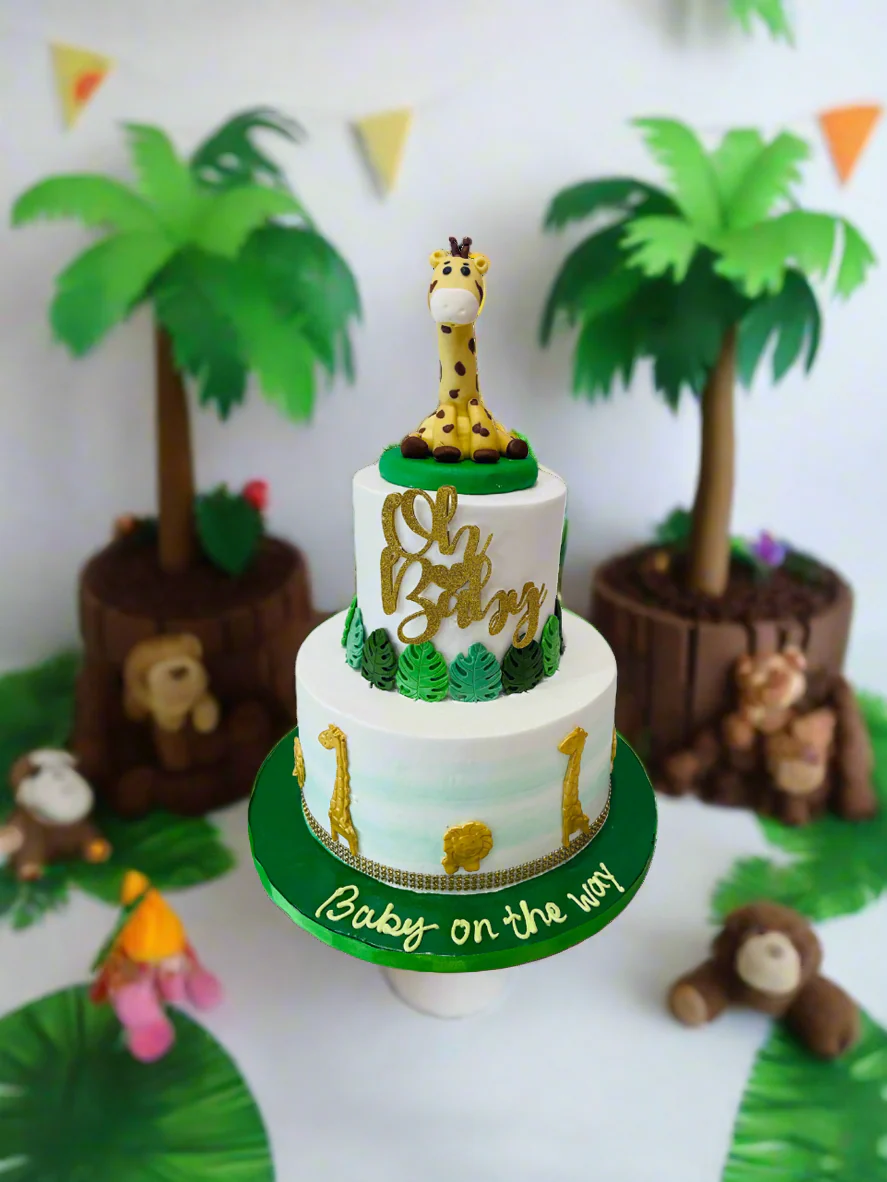 Jungle Safari Cream Tiered Cake - Image 2