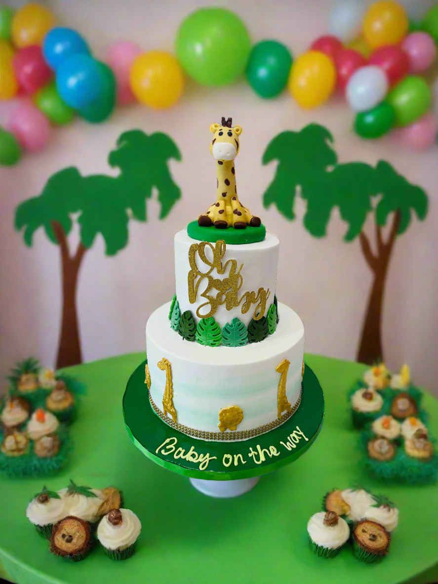 Jungle Safari Cream Tiered Cake - Image 3