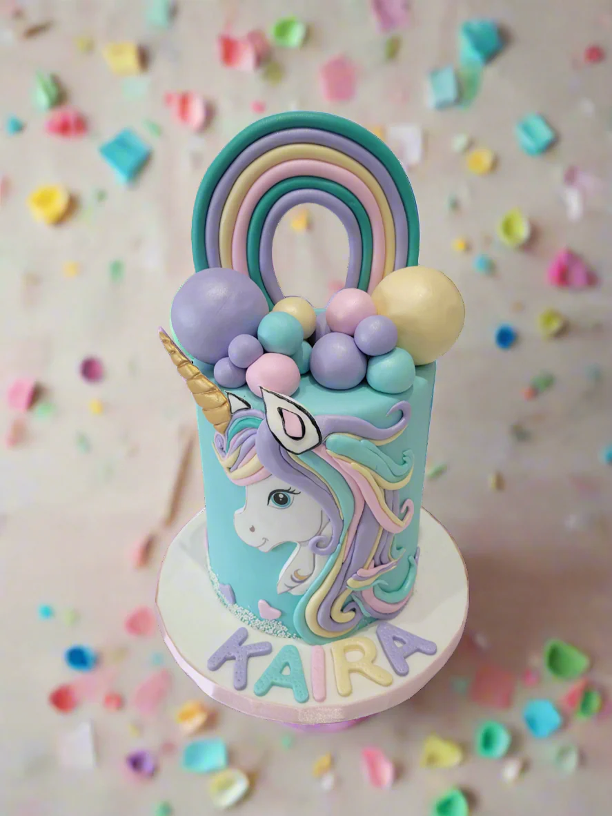 Kaira Unicorn Fondant Cake - Image 3