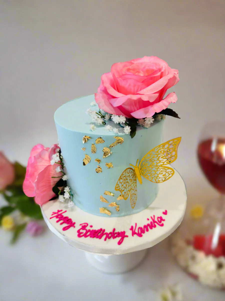 Kanika Pink Floral Cake - Image 2