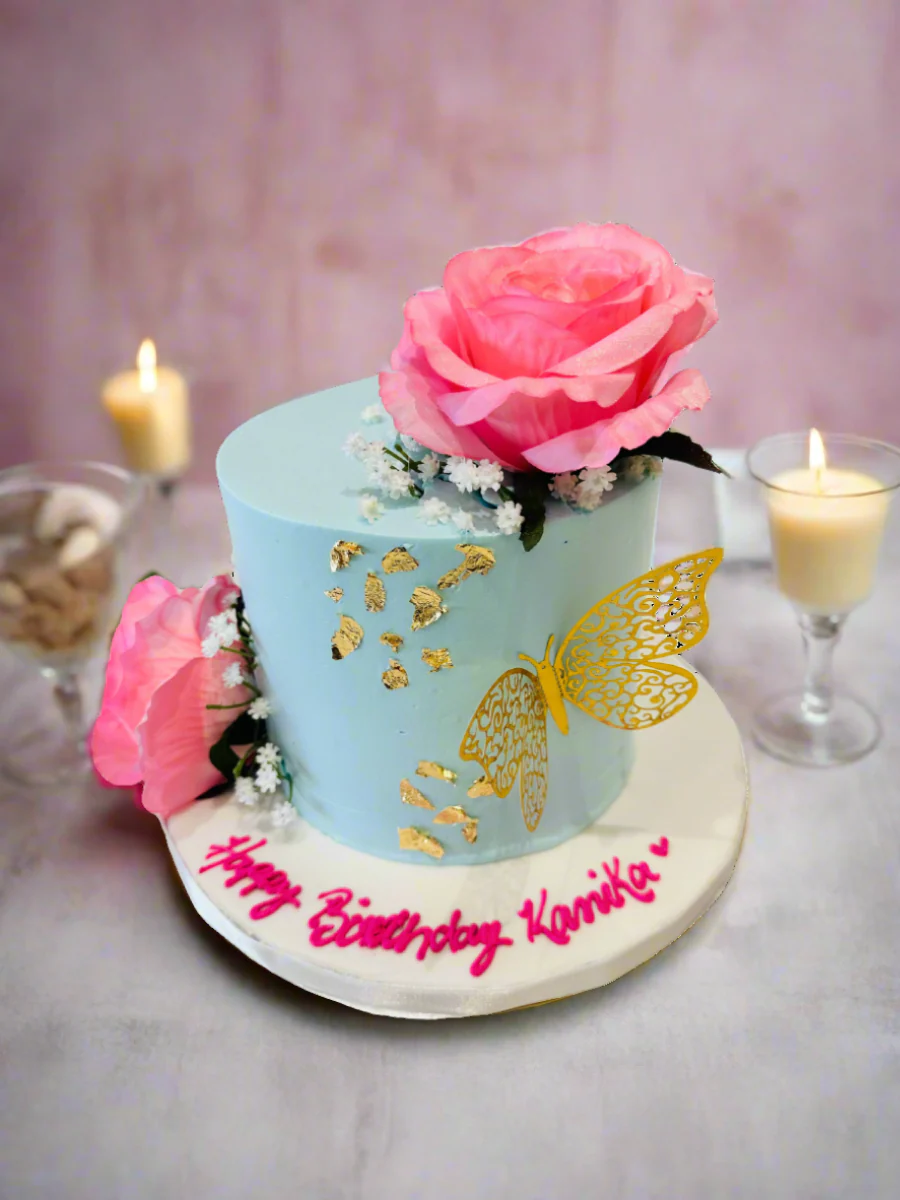 Kanika Pink Floral Cake - Image 5