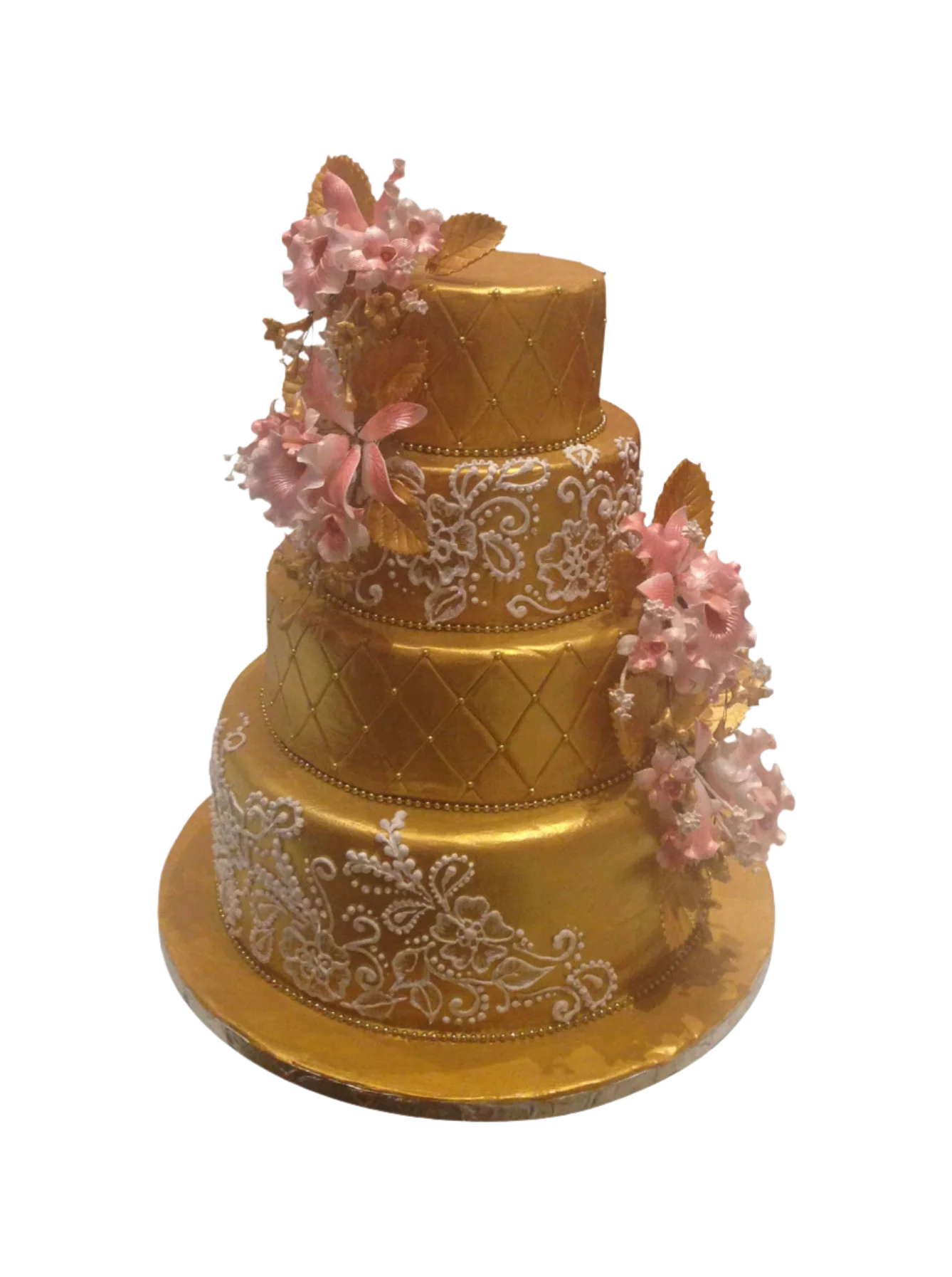 Katie Golden Wedding Cake