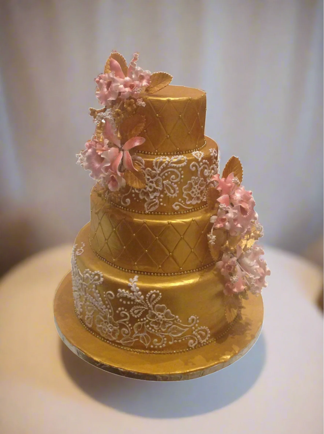 Katie Golden Wedding Cake - Image 3
