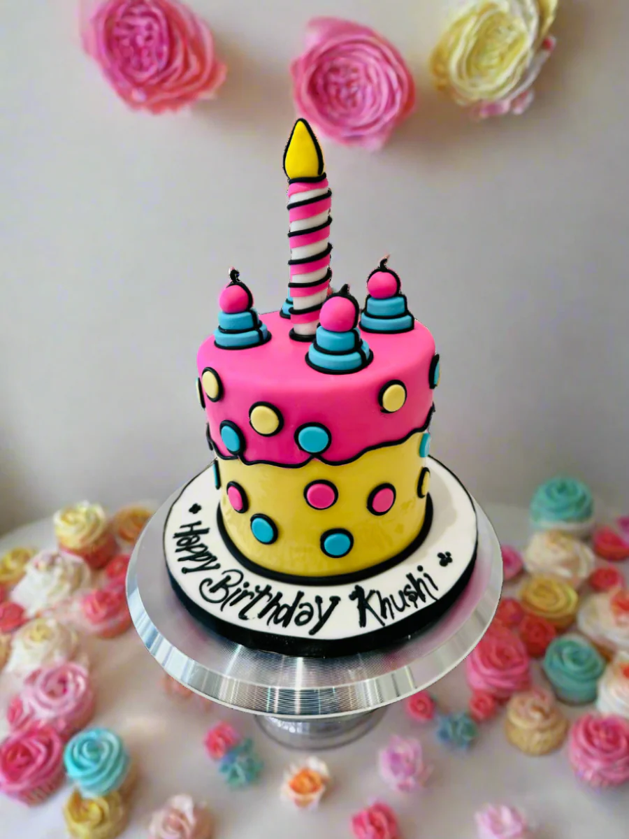 Khushi Comic Fondant Cake - Image 2