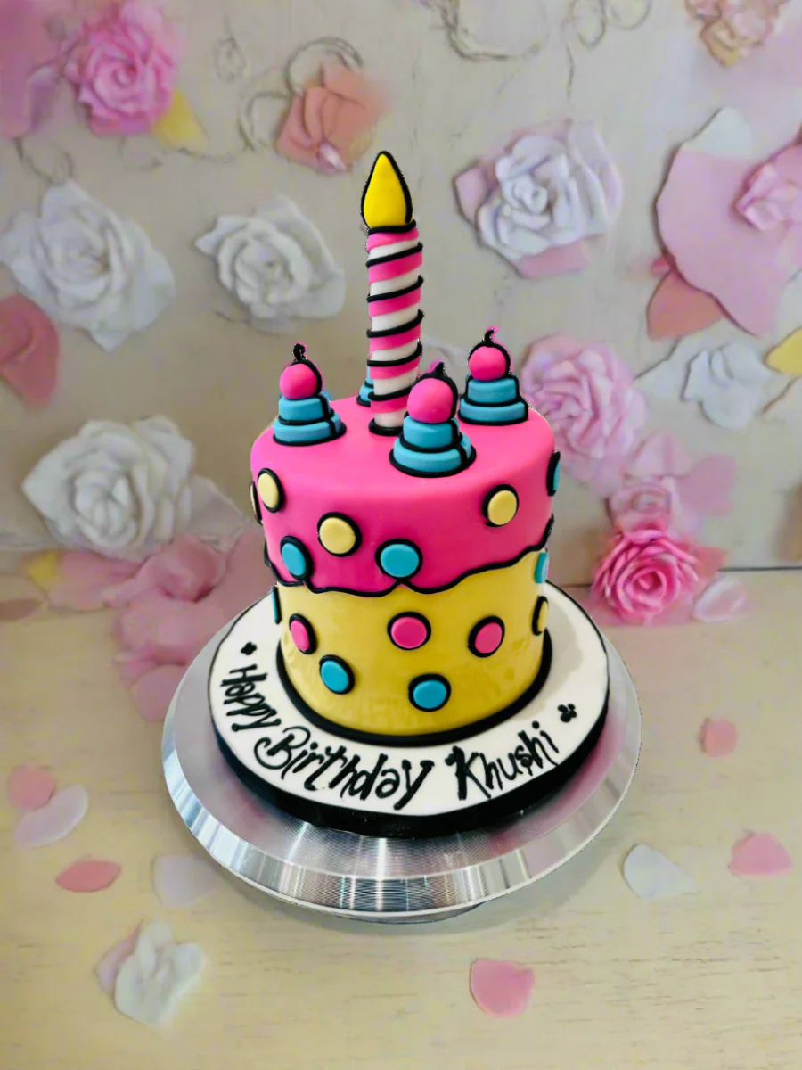 Khushi Comic Fondant Cake - Image 4