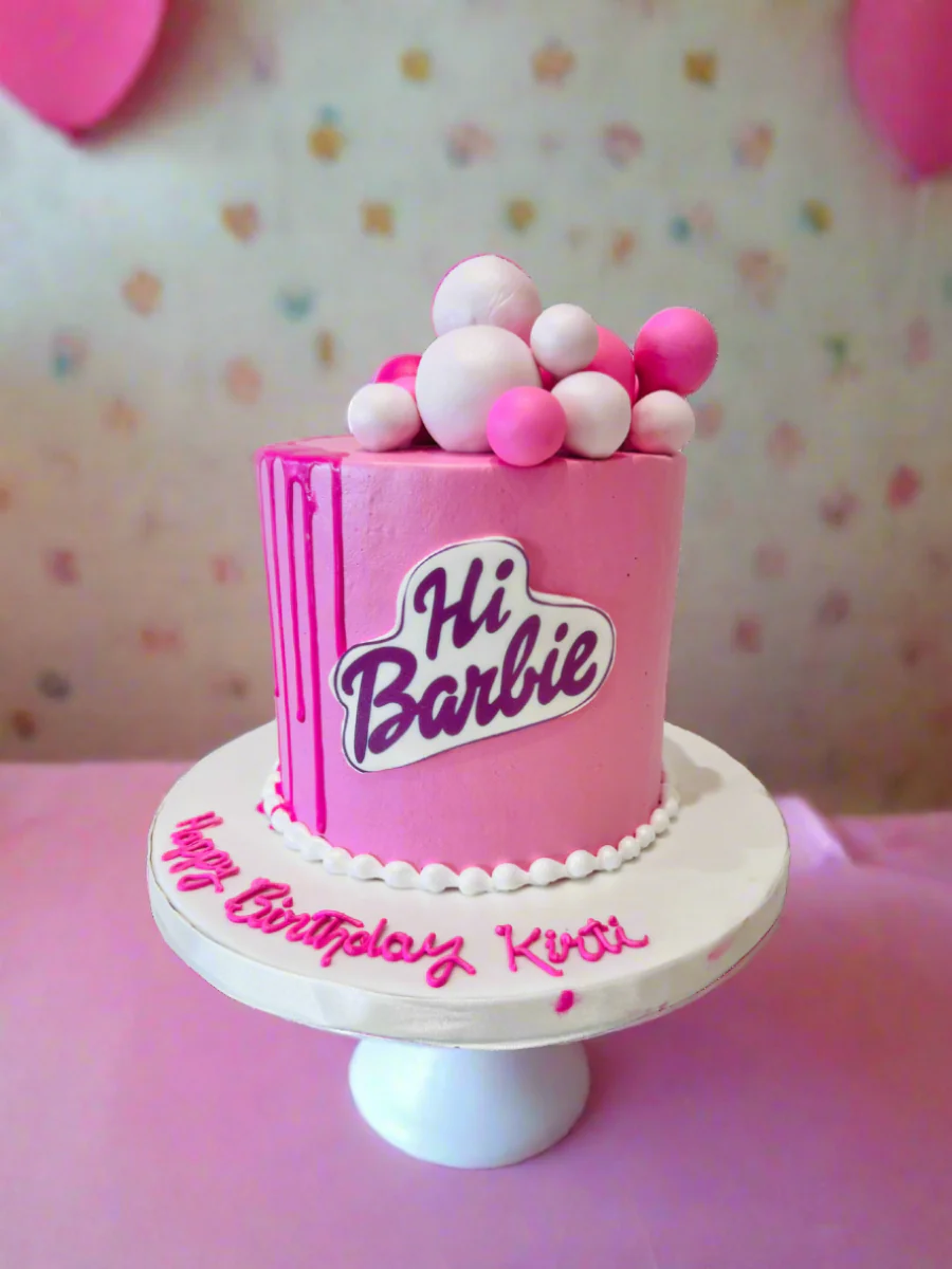 Kirti Pink Barbie Cream Cake - Image 2