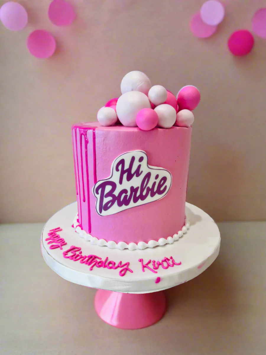 Kirti Pink Barbie Cream Cake - Image 3