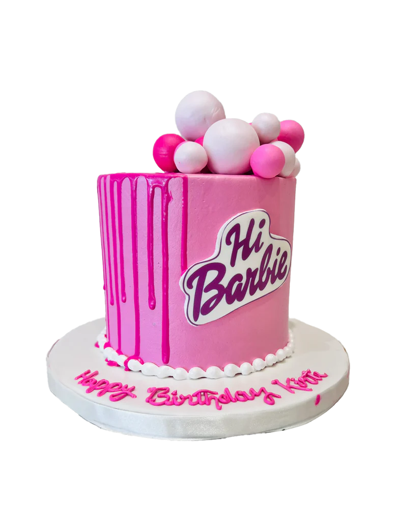 Kirti Pink Barbie Cream Cake - Image 5