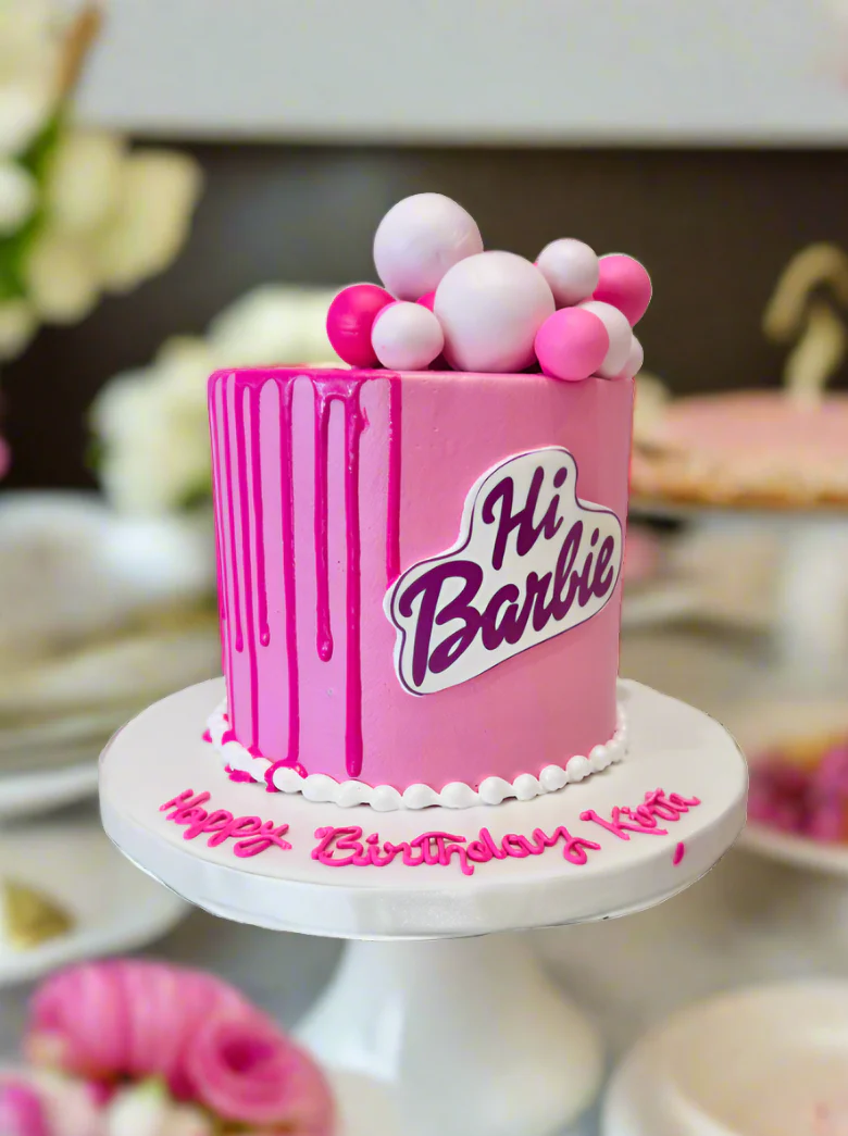 Kirti Pink Barbie Cream Cake - Image 6