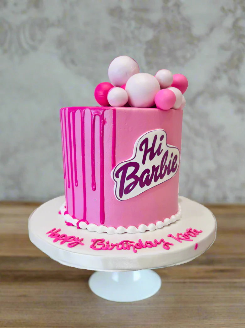 Kirti Pink Barbie Cream Cake - Image 7