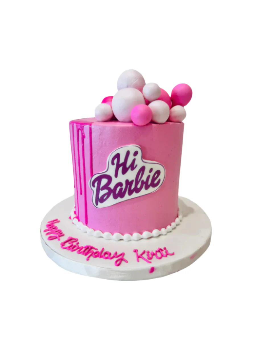 Kirti Pink Barbie Cream Cake - Image 8