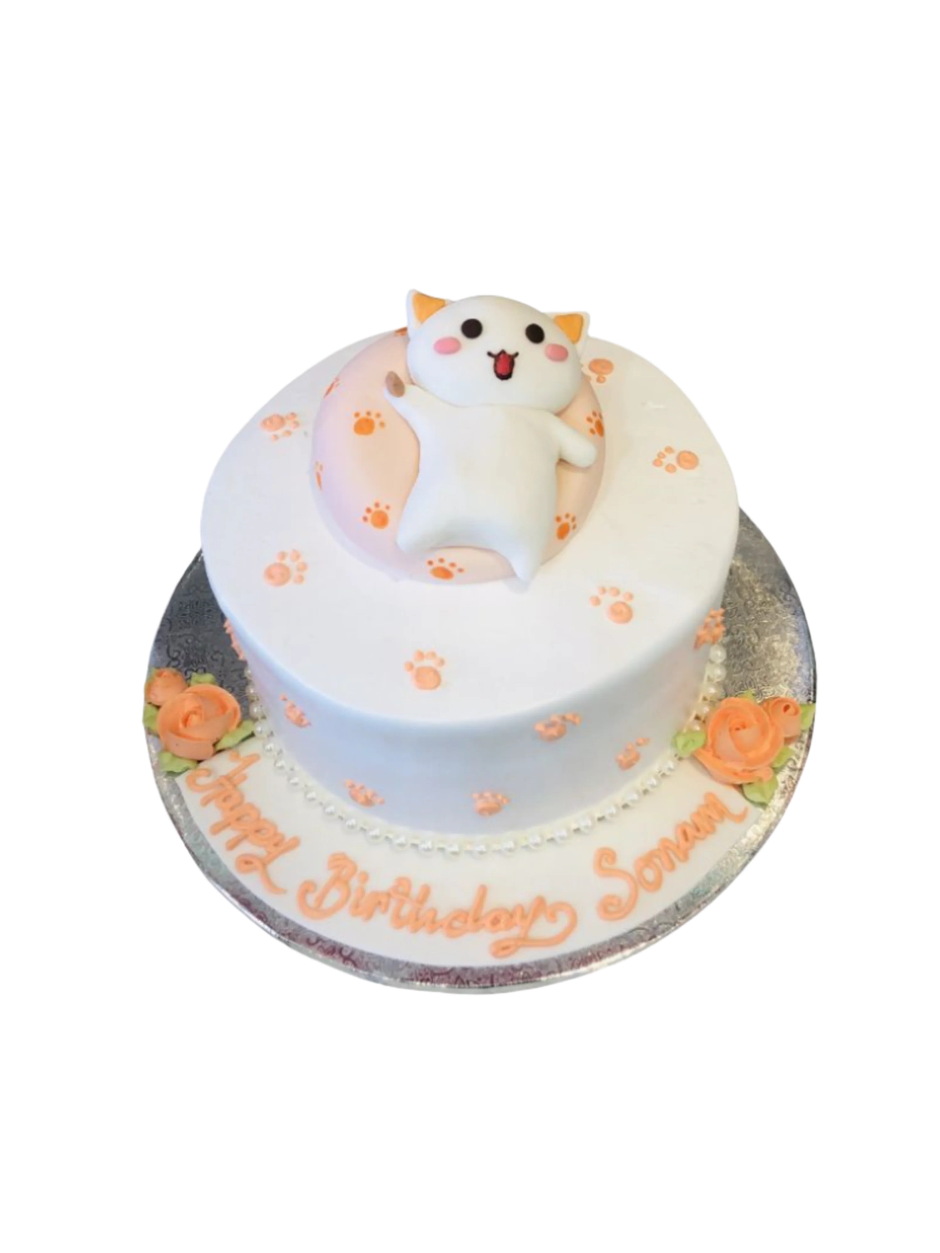Kitty Cream Birthday Cake