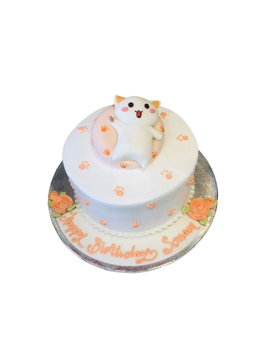 Kitty Cream Birthday Cake - Image 4