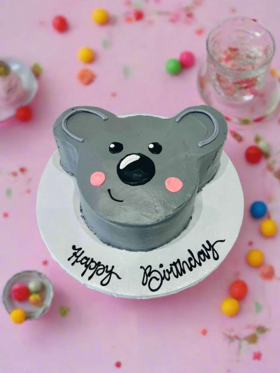 Koala Face Cream Cake - Image 3