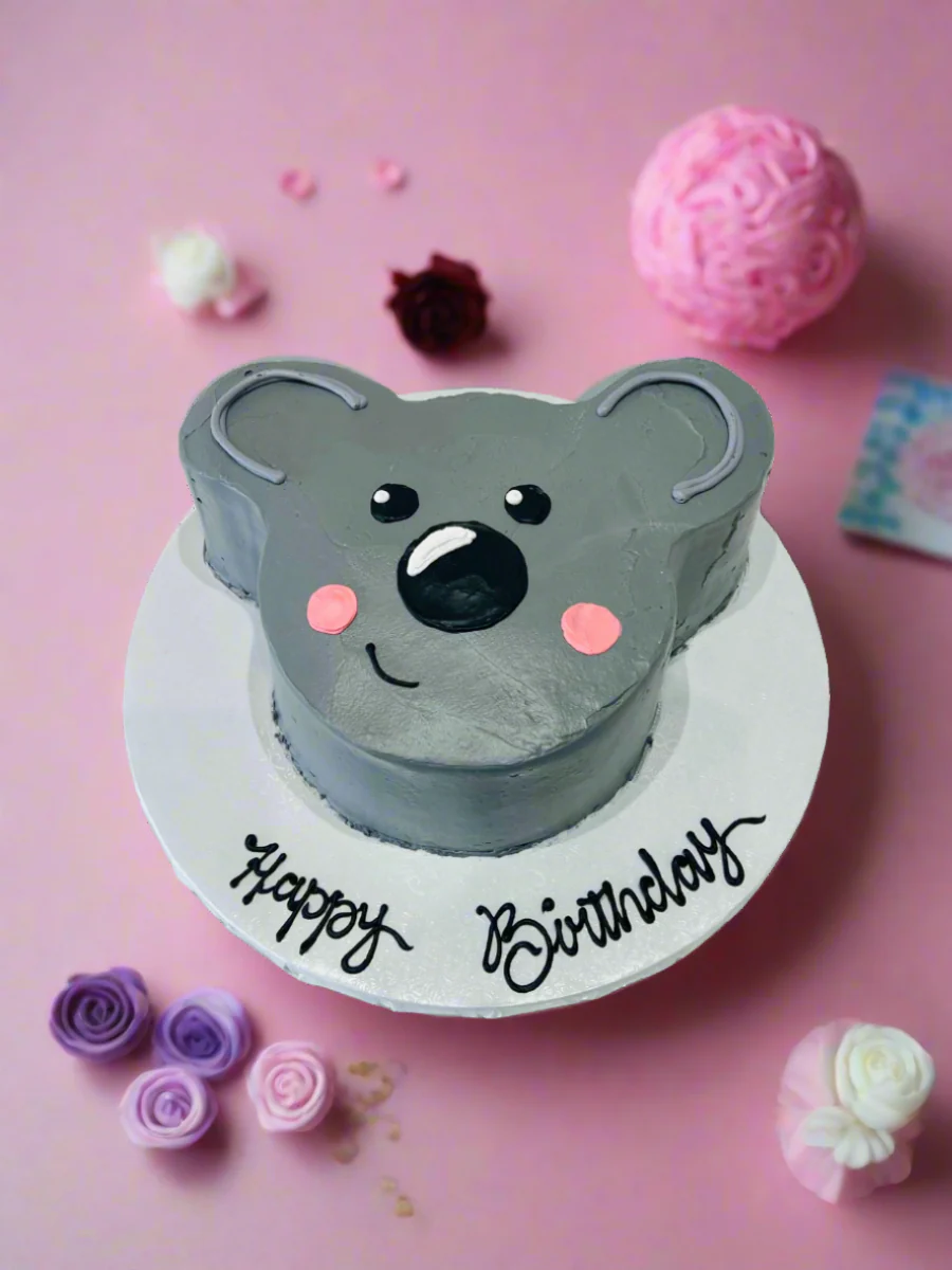Koala Face Cream Cake - Image 4