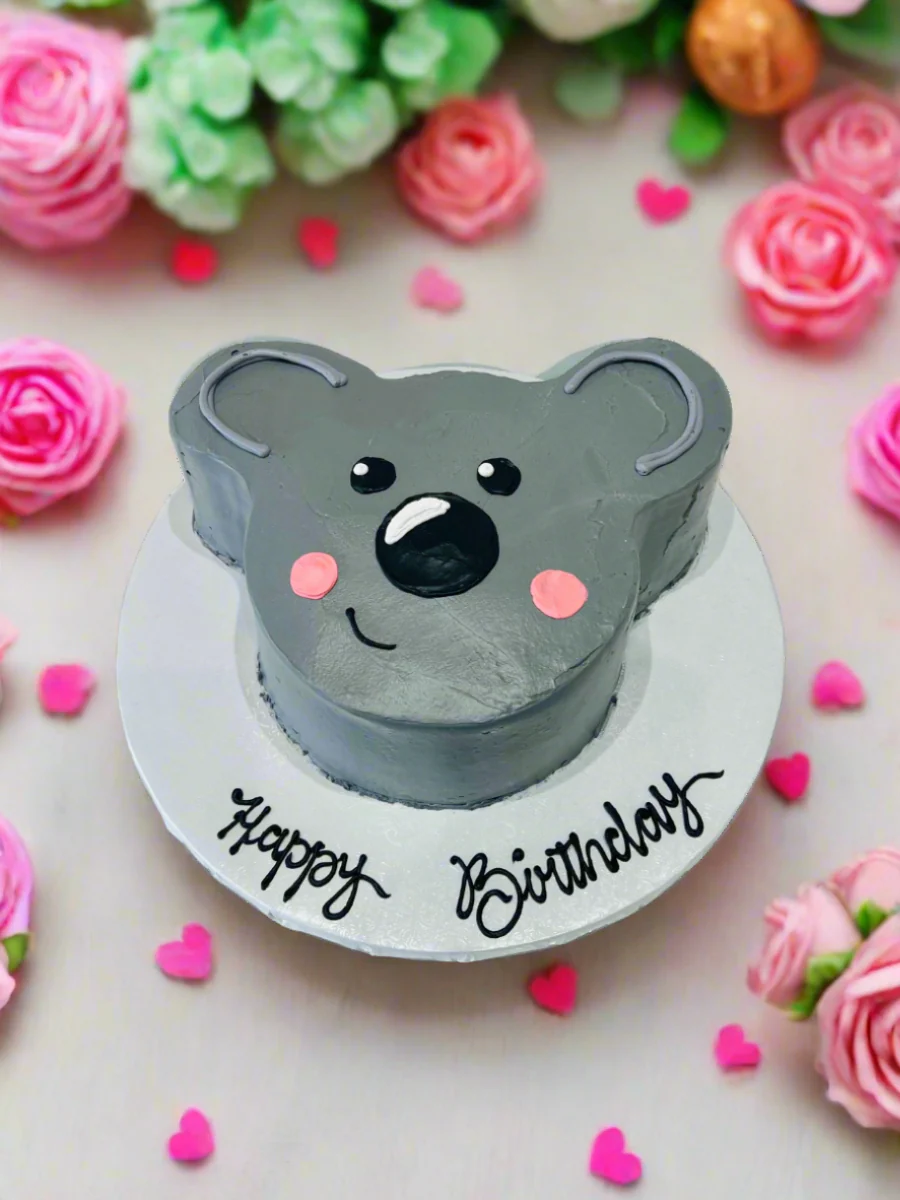 Koala Face Cream Cake - Image 6