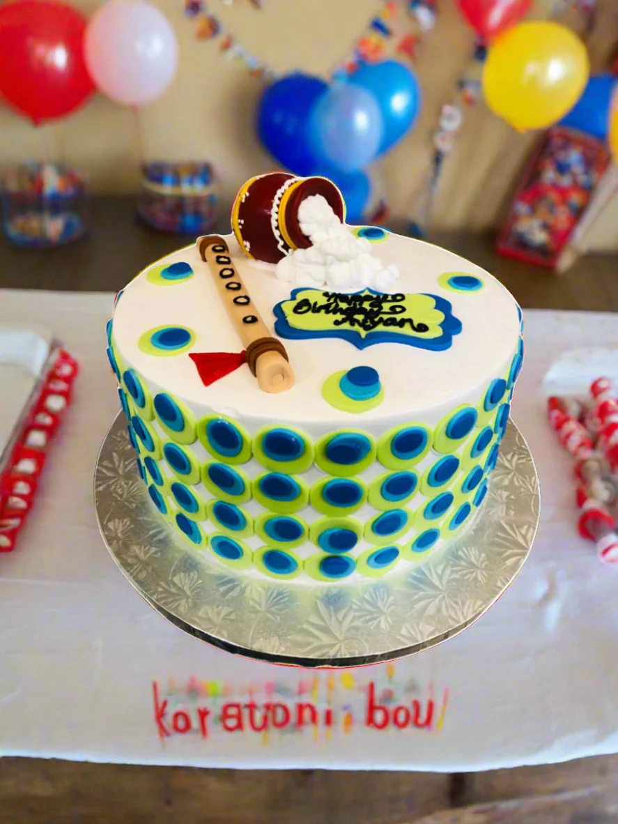 Krishna Birthday Fondant Cake - Image 3