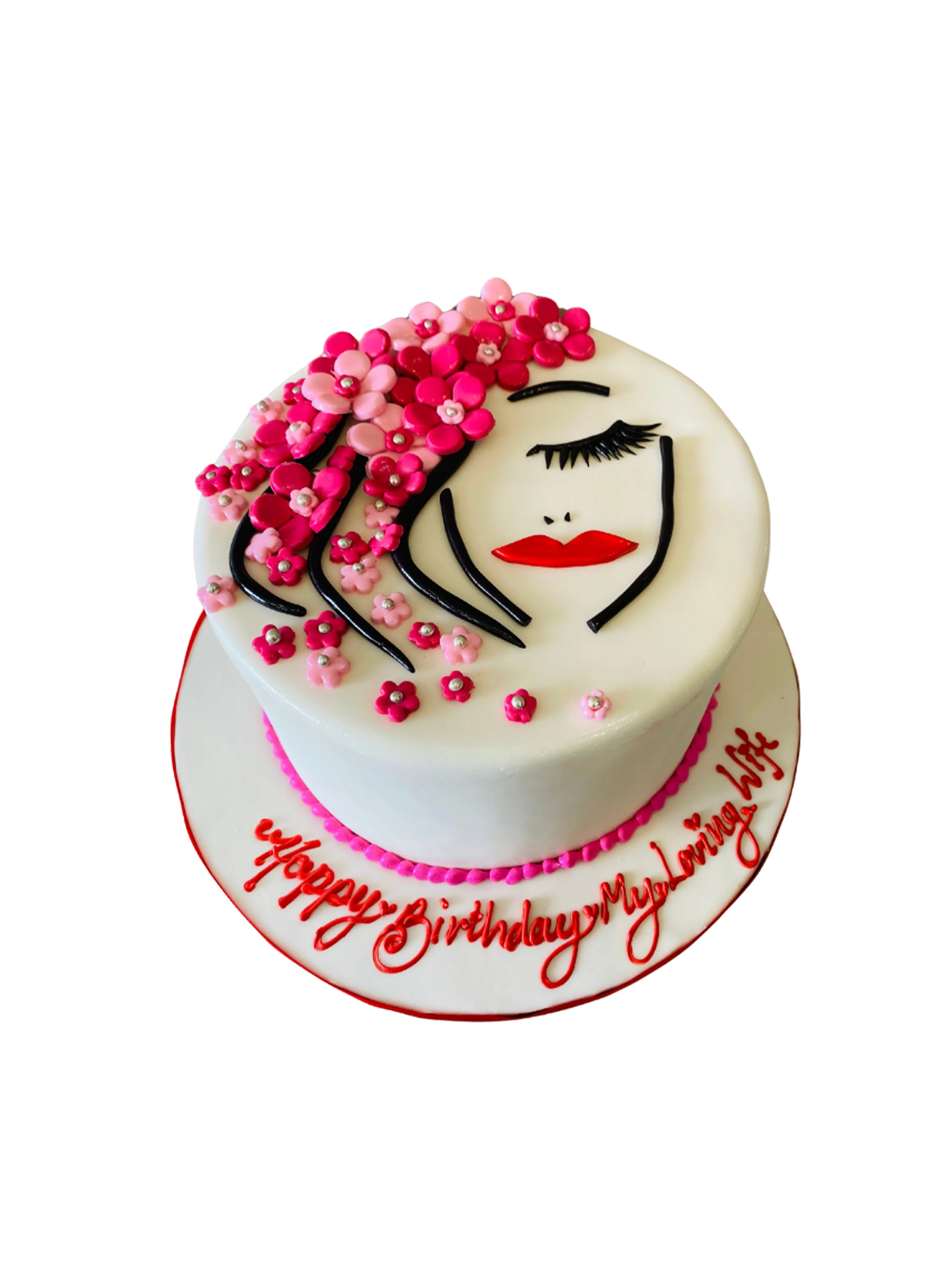 Lady Face Fondant Cake