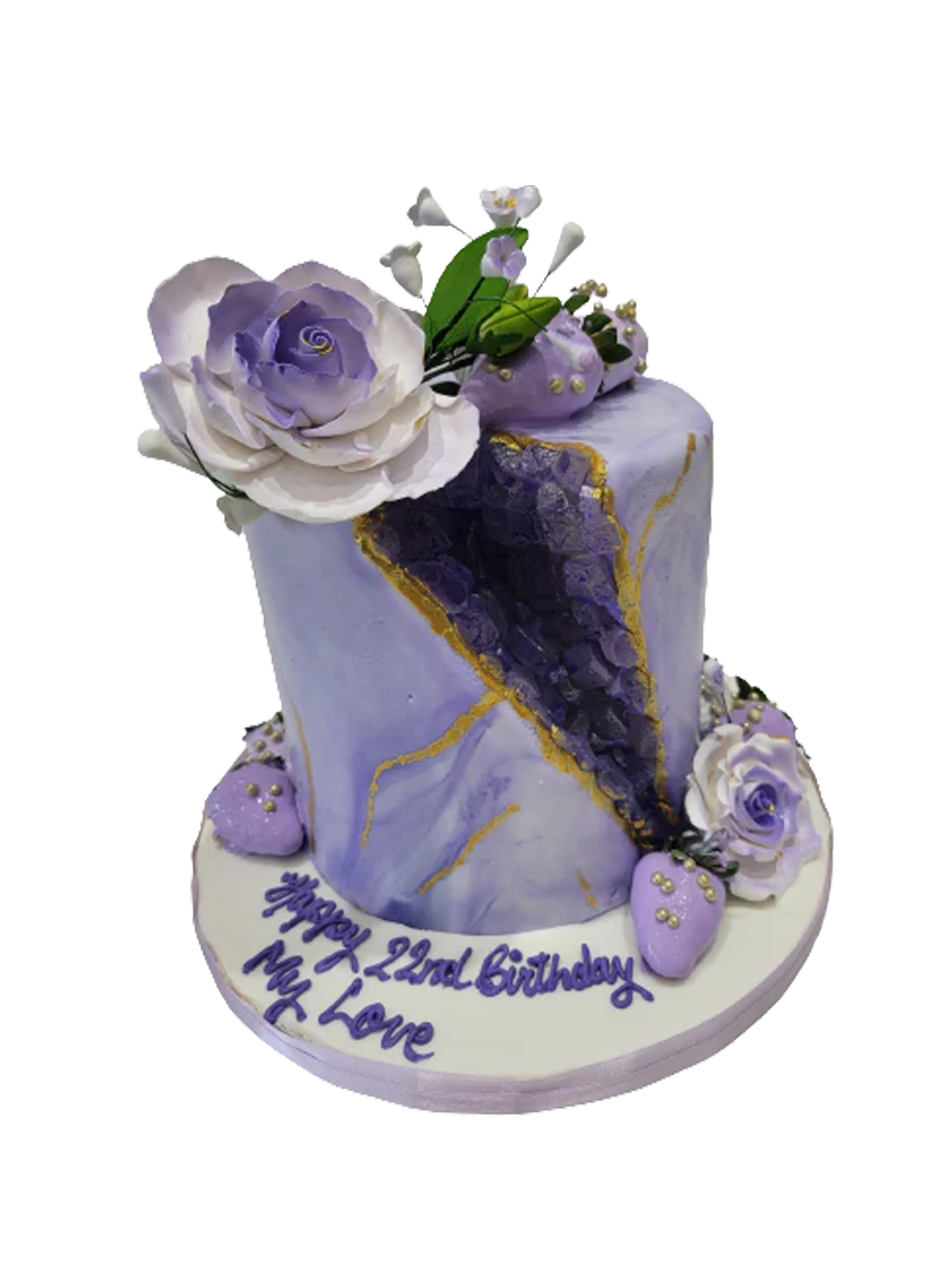 Lavender Geode Effect Fondant Cake