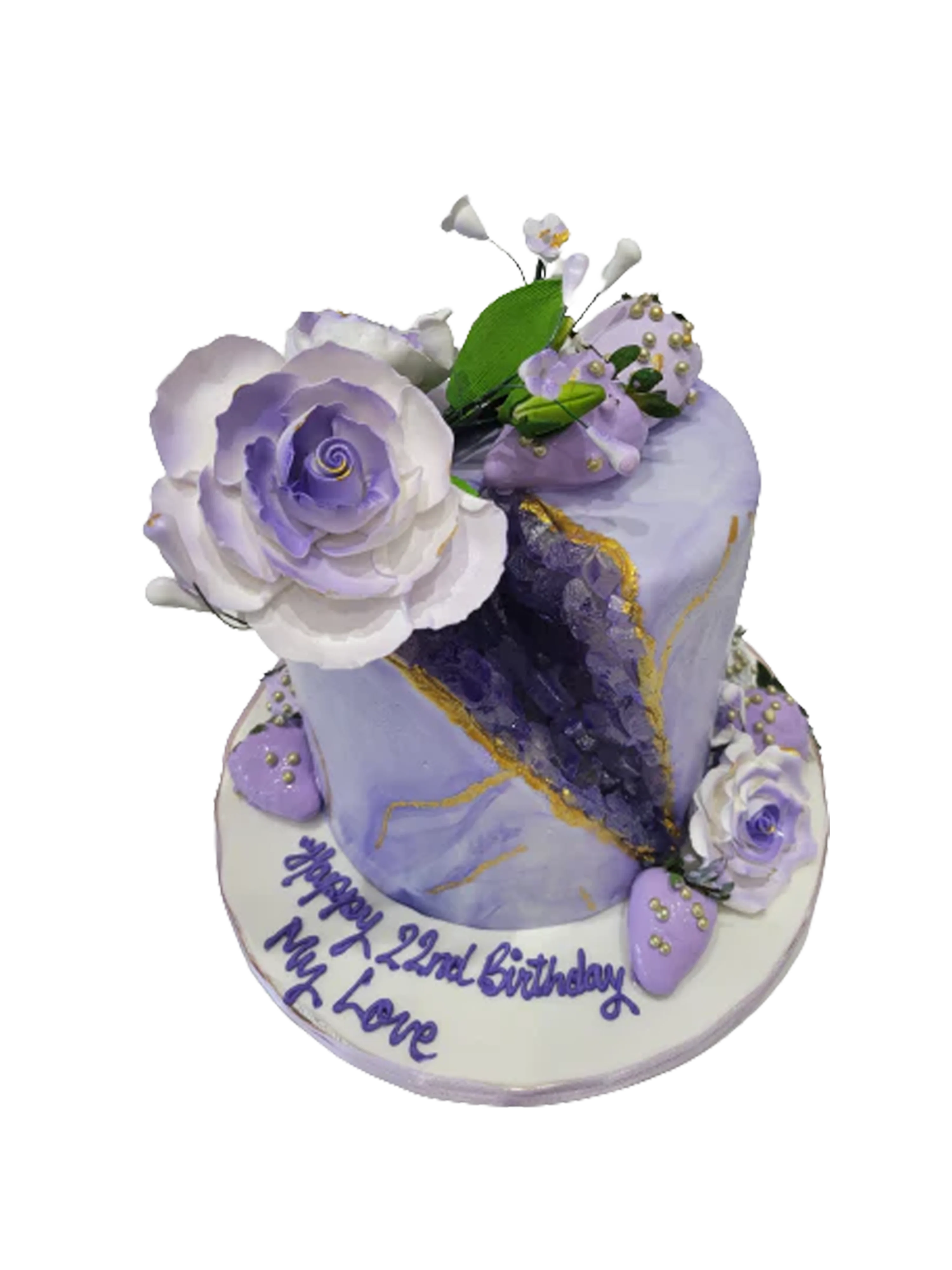 Lavender Geode Effect Fondant Cake - Image 4