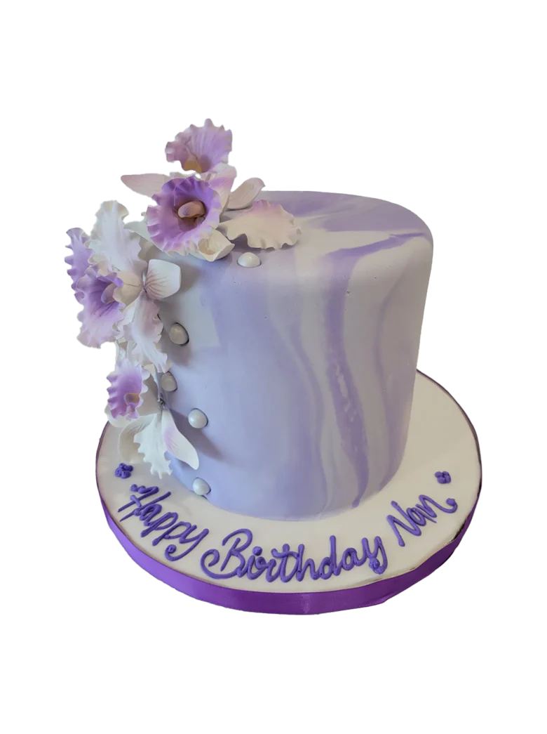Lavender Marbleized Fondant Cake