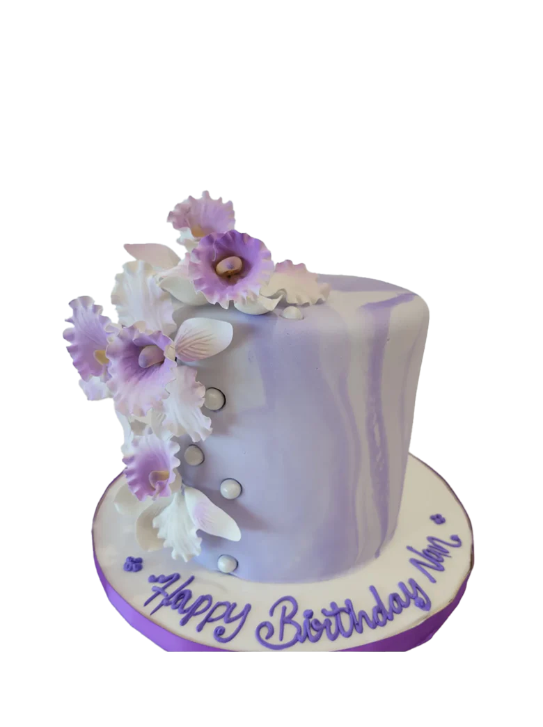 Lavender Marbleized Fondant Cake - Image 4
