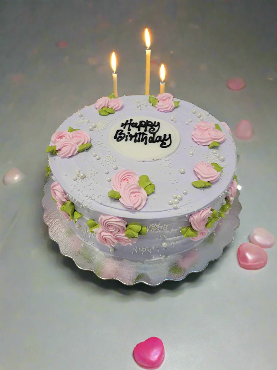 Lavender Pink Swirls Cake - Image 2