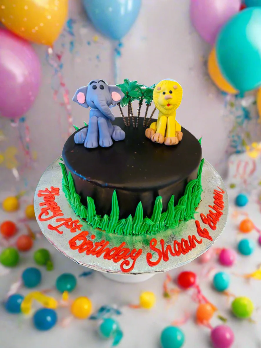 Lion & Elephant Jungle Cake - Image 2