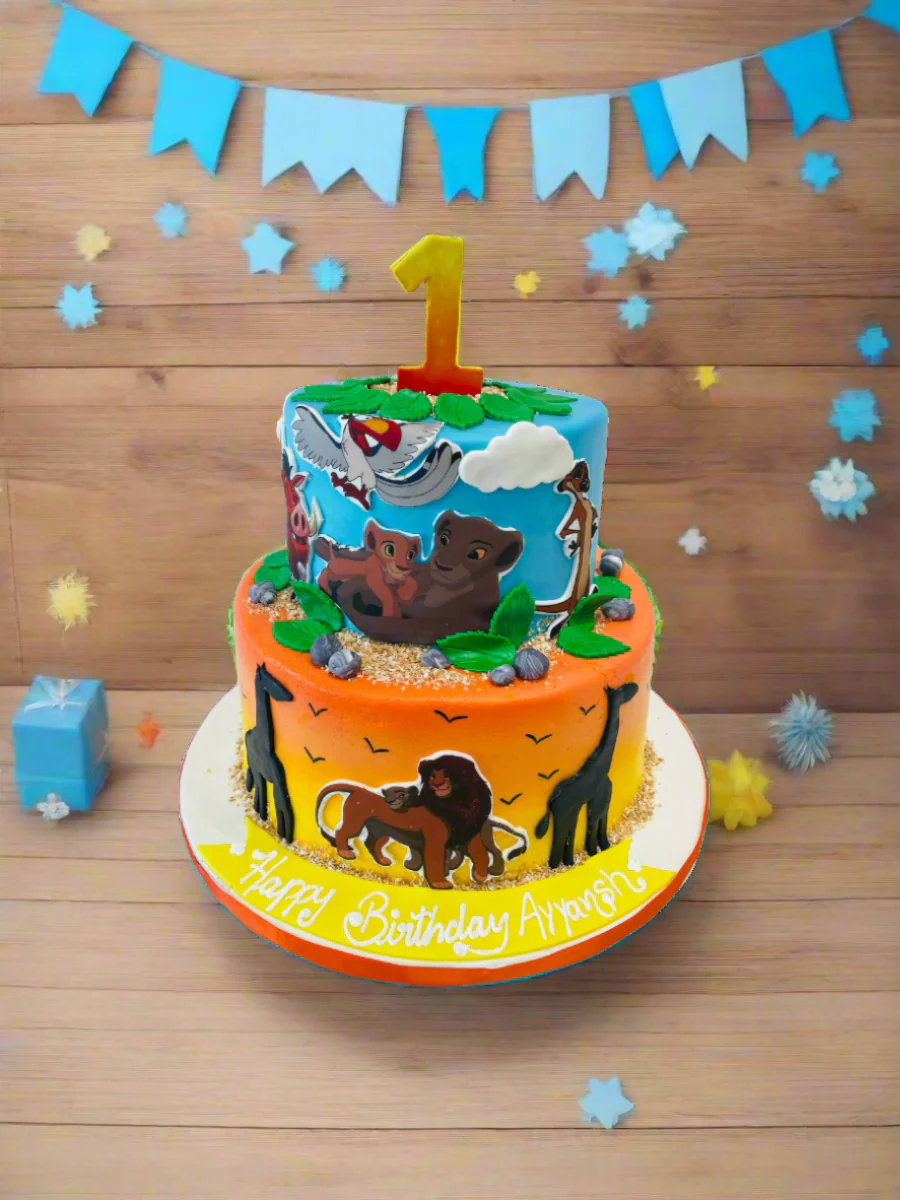 Lion King Theme Jungle Fondant Cake - Image 5