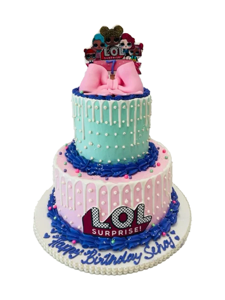 LOL Surprise Cream Tiered Cake