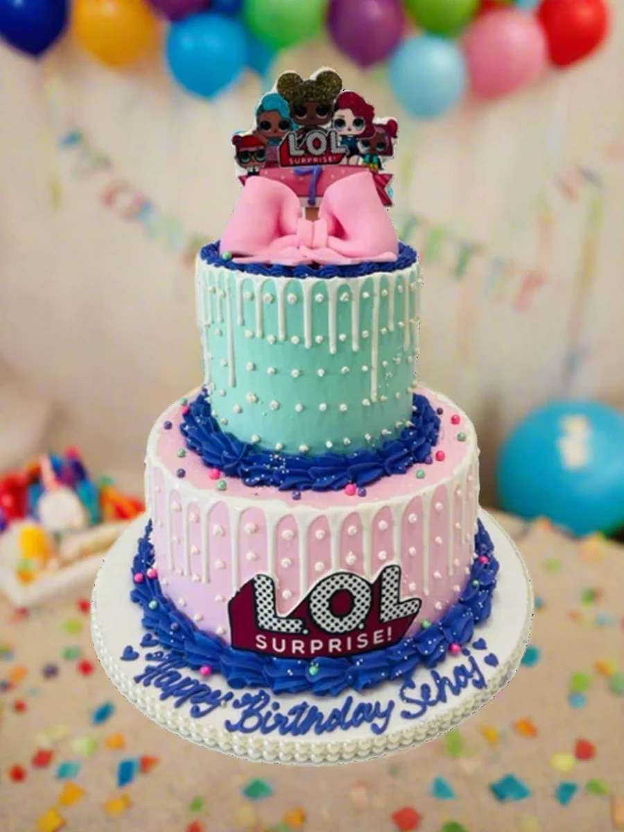 LOL Surprise Cream Tiered Cake - Image 3