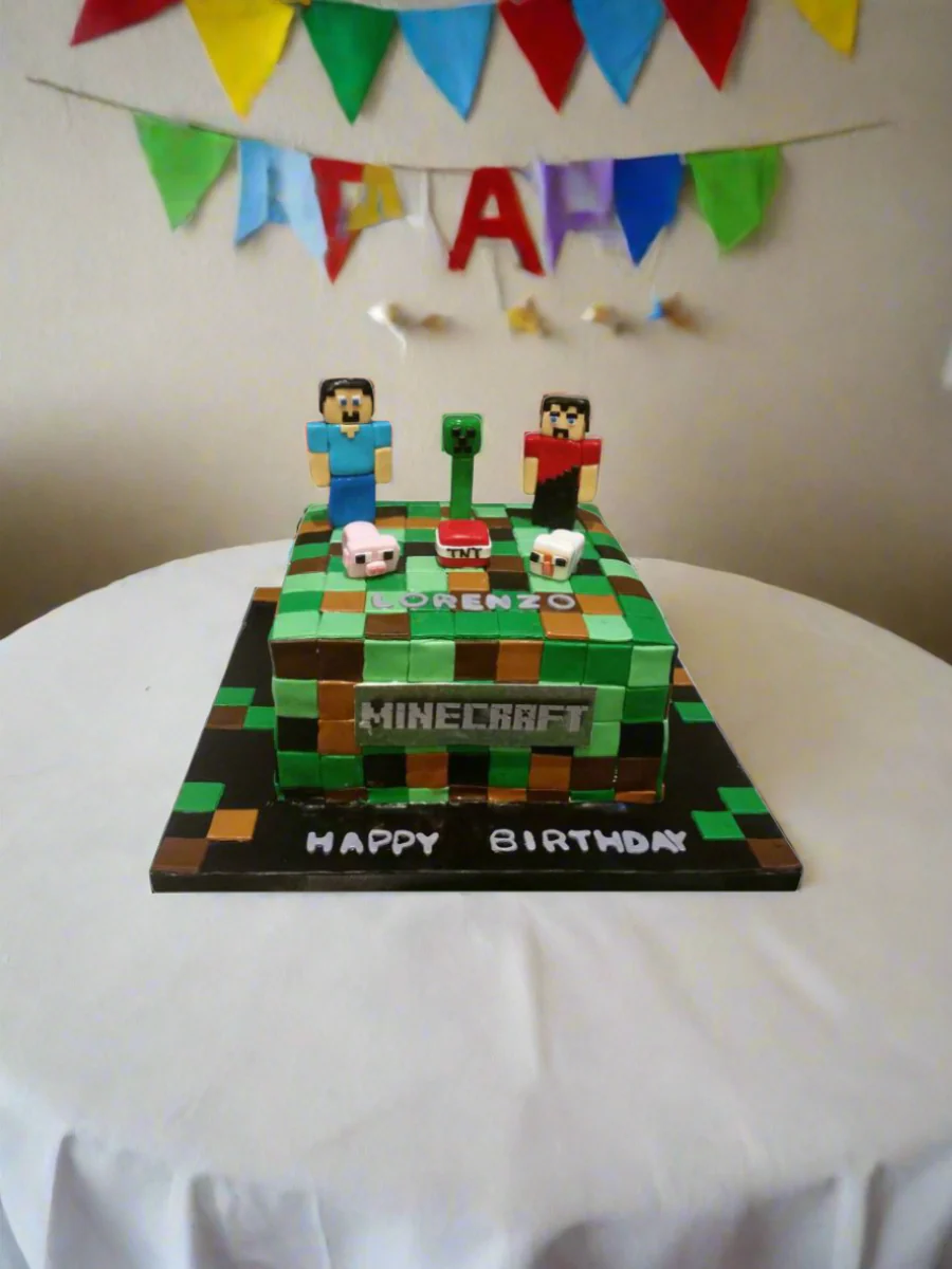 Lorenzo Minecraft Birthday Cake - Image 3