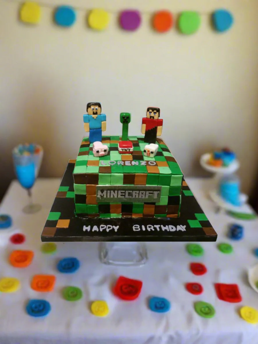 Lorenzo Minecraft Birthday Cake - Image 4