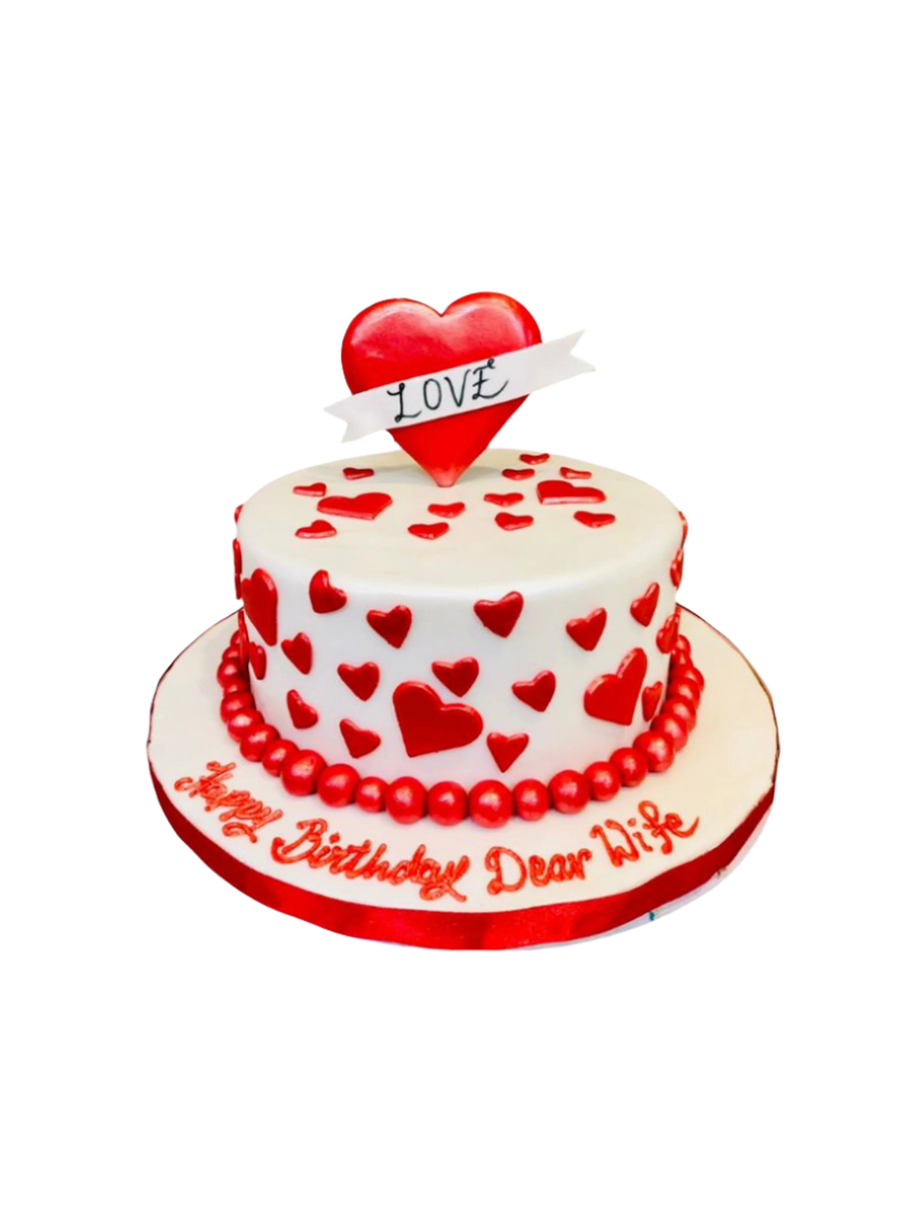 Love Heart Fondant Cake