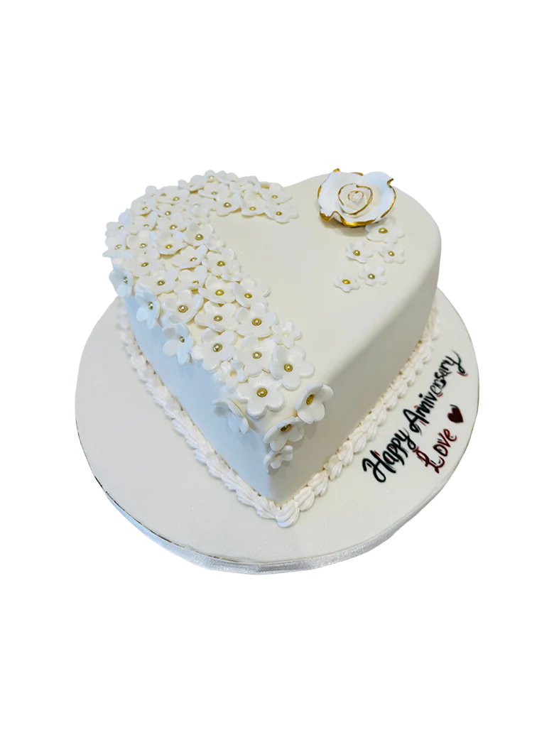 Love Ivory Heart Fondant Cake