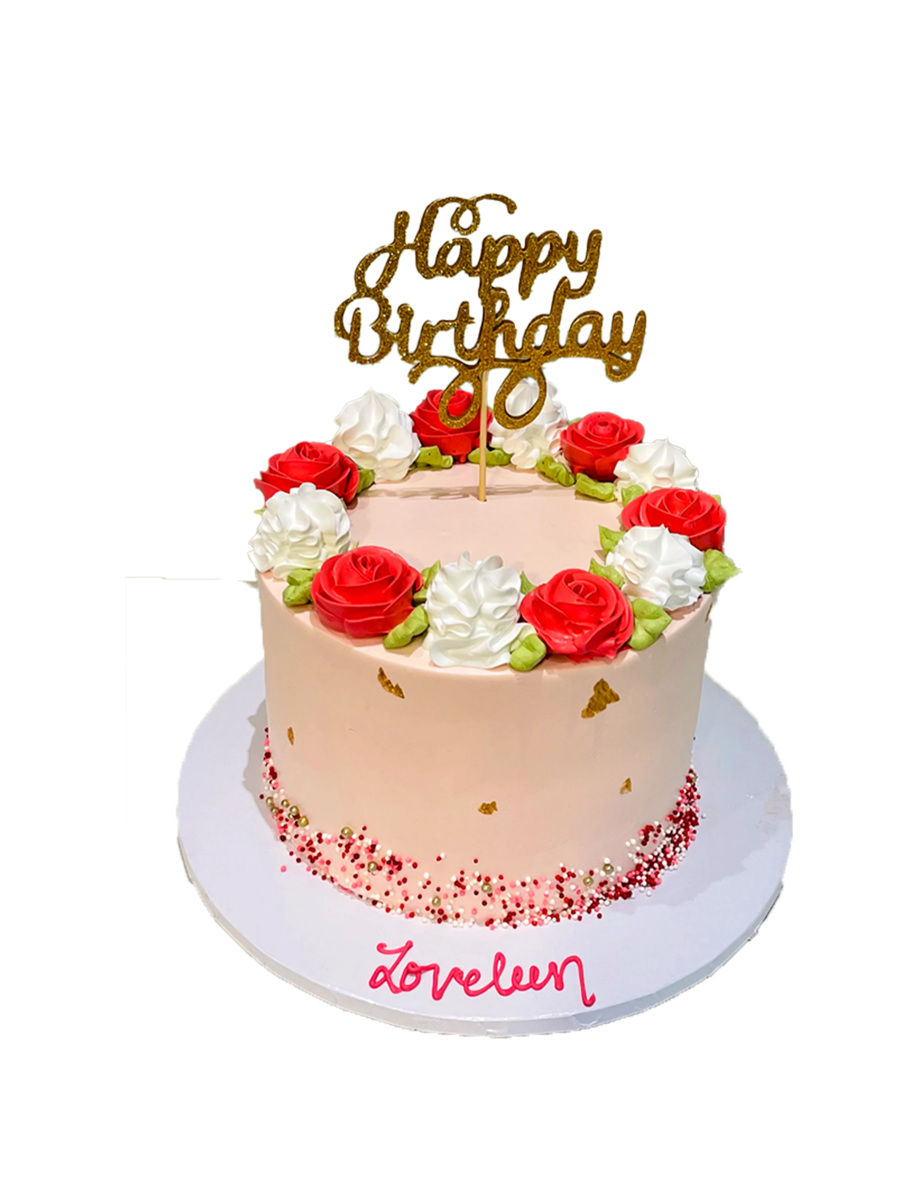 Loveleen Pink Flower Birthday Cake