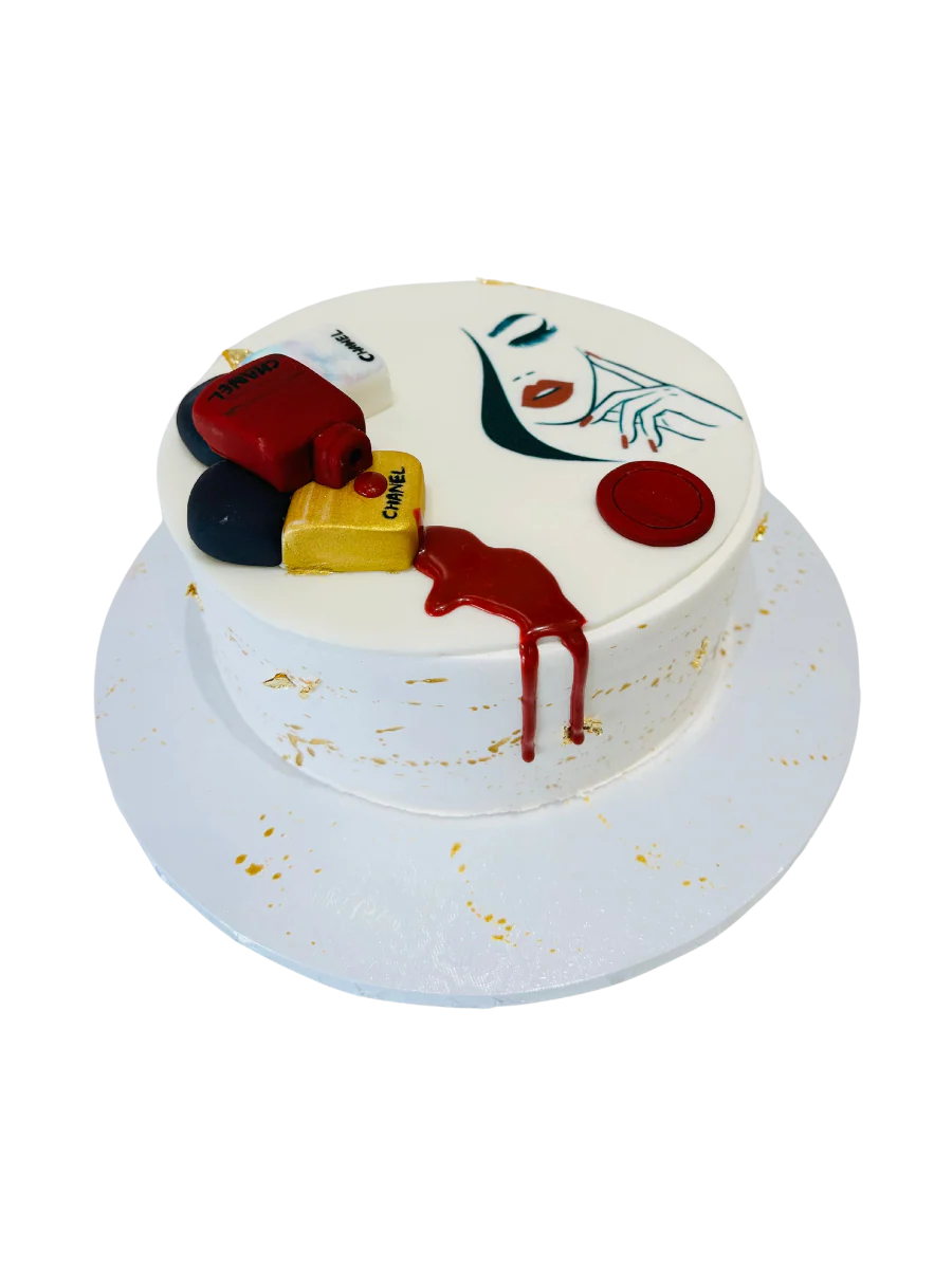 Makeup Lady Face Cream Cake