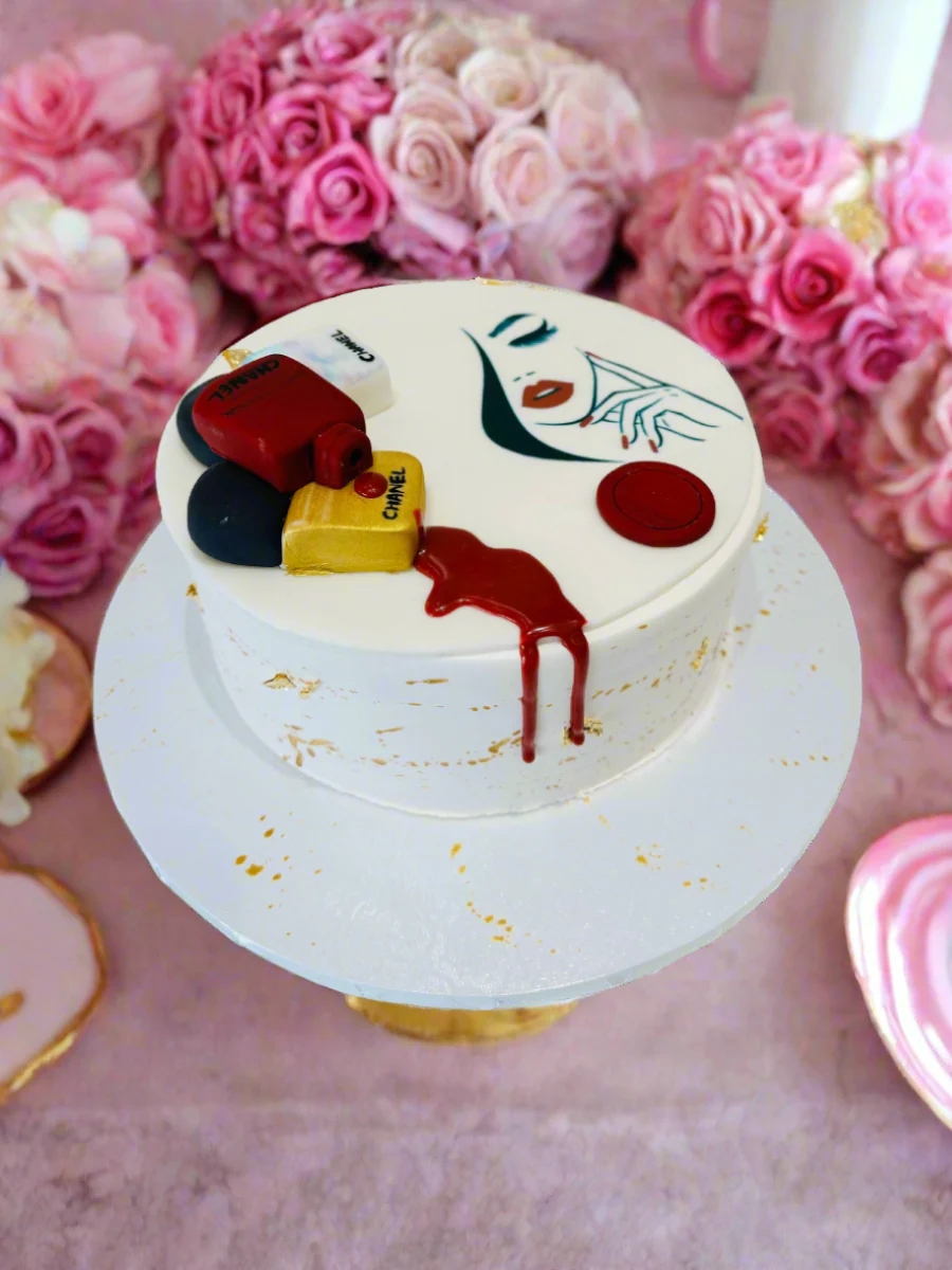 Makeup Lady Face Cream Cake - Image 2