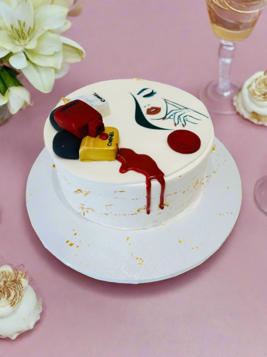 Makeup Lady Face Cream Cake - Image 3